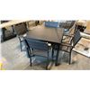 Image 2 : 5 PC 36" SQUARE COMMERCIAL GRADE DARK GREY ALUMINUM PATIO TABLE WITH 4 STACKABLE CHAIRS