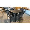 Image 2 : 5 PC 36" SQUARE COMMERCIAL GRADE DARK GREY ALUMINUM PATIO TABLE WITH 4 STACKABLE CHAIRS