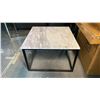 Image 2 : MARBLE TOP BLACK METAL BASE 24" SQUARE CONDO COFFEE TABLE