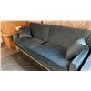 Image 3 : BLUE ULTRAVELVET UPHOLSTERED SOFA WITH 2 THROW CUSHIONS APPROX 80"