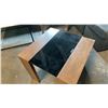 Image 3 : CONTEMPORARY WALNUT/SMOKED BLACK GLASS TOP END TABLE 24" SQUARE
