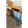 Image 3 : NATURAL FINISH WOOD TOP WITH BLACK METAL BASE SINGLE DRAWER WRITING DESK APPROX 22" X 44"