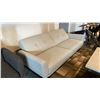 Image 3 : CONTEMPORARY LIGHT GREY UPHOLSTERED FOLD DOWN SPLIT BACK SOFA BED APPROX 88"L