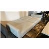 Image 4 : CONTEMPORARY LIGHT GREY UPHOLSTERED FOLD DOWN SPLIT BACK SOFA BED APPROX 88"L