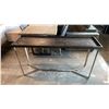Image 2 : SOLID ACACIA WOOD TOP ANTIQUE BLACK FINISH WITH CHROME BASE CONSOLE/HALL/SOFA TABLE
