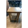 Image 2 : DRIFTWOOD FINISH SOLID WOOD 2 TIER SMALL SIDE TABLE APPROX 13"X 16"X 24"H
