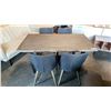 Image 1 : SOLID WOOD LIVE EDGE TOP DISTRESSED GREY WITH GUN METAL BASE DINING TABLE WITH 4 CHAIRS