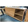 Image 2 : SOLID ACACIA 2 DRAWER WITH METAL LEGS WASHED WHITE FINISH SIDEBOARD/CREDENZA/VANITY/TV STAND