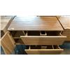 Image 3 : SOLID ACACIA 2 DRAWER/ 1 CUPBOARD WITH METAL LEGS WASHED WHITE FINISH SIDEBOARD/CREDENZA/VANITY/