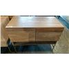 Image 3 : SOLID ACACIA 4 DRAWER WITH BOTTOM SHELF METAL LEGS WASHED WHITE FINISH SIDEBOARD/CREDENZA/VANITY/TV