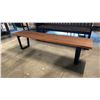 Image 2 : SOLID ACACIA WITH BLACK METAL LEGS DINING BENCH APPROX 71"L X 15"W