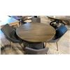 Image 3 : CONTEMPORARY GREY FINISH WOODEN APPROX 4' ROUND DINING TABLE WITH 4 CHAIRS