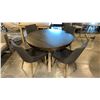 Image 2 : CONTEMPORARY GREY FINISH WOODEN APPROX 4' ROUND DINING TABLE WITH 4 CHAIRS