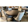 Image 2 : CONTEMPORARY CHOCOLATE BROWN 60" ROUND WOODEN DINING TABLE WITH 4 CHAIRS