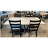 Image 3 : FAUX CONCRETE FINISH TOP RECTANGULAR DINING TABLE WITH ANTIQUE GREY WOODEN BASE & 4 CHAIRS