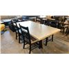 Image 2 : FAUX CONCRETE FINISH TOP RECTANGULAR DINING TABLE WITH ANTIQUE GREY WOODEN BASE & 4 CHAIRS