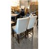 Image 3 : PAIR OF BEIGE UPHOLSTERED COUNTER HEIGHT DINING CHAIRS
