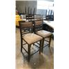 Image 2 : PAIR OF 2 TONE GREY ON GREY COUNTER HEIGHT DINING CHAIRS