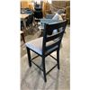 Image 5 : PAIR OF BLACK WITH GREY UPHOLSTERED COUNTER HEIGHT DINING CHAIRS