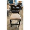 Image 2 : 1 BLACK WITH GREY UPHOLSTERED COUNTER HEIGHT DINING CHAIR