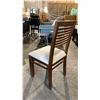 Image 3 : SOLID ACACIA DINING CHAIR WITH BEIGE UPHOLSTERED SEAT