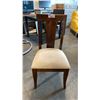 Image 2 : SOLID ROSEWOOD T-BACK DINING CHAIR WITH BEIGE UPHOLSTERED SEAT