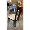 Image 3 : SOLID ROSEWOOD T-BACK DINING CHAIR WITH BEIGE UPHOLSTERED SEAT