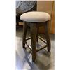 Image 2 : 1 SWIVEL COUNTER HEIGHT STOOL - BEIGE WITH WEATHERED GREY LEGS