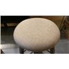 Image 3 : 1 SWIVEL COUNTER HEIGHT STOOL - BEIGE WITH WEATHERED GREY LEGS
