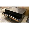Image 3 : SOLID ACACIA ANTIQUE BLACK FINISH WITH CANE FRONT DRAWERS COFFEE TABLE