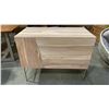 Image 1 : 2 DRAWER 1 DOOR WHITE WASHED SOLID ACACIA 39" CONSOLE/VANITY/SIDEBOARD/TV STAND