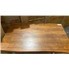 Image 4 : SOLID ACACIA LIVE EDGE DESK/CONDO DINING TABLE, SILVER TUBED LEGS