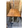 Image 5 : SOLID ACACIA LIVE EDGE DESK/CONDO DINING TABLE, SILVER TUBED LEGS