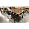 Image 3 : ESPRESSO WOOD DINING TABLE WITH 4 CHAIRS APPROX 36" X 60"