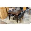Image 4 : ESPRESSO WOOD DINING TABLE WITH 4 CHAIRS APPROX 36" X 60"