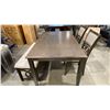 Image 2 : GREY DINING TABLE 36" X 60" WITH 2 CHAIRS & BENCH SEAT