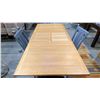 Image 4 : 2 TONE SOLID WOOD DINING TABLE APPROX 59" X 36" & 4 CHAIRS
