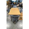 Image 2 : 2 TONE SOLID WOOD DINING TABLE APPROX 59" X 36" & 4 CHAIRS