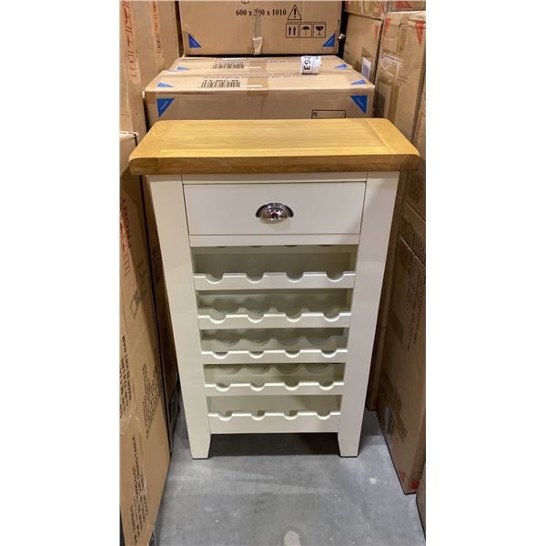 2 TONE SOLID WOOD WINE CABINET APPROX 12" X 24" X 40"H