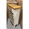 Image 2 : 2 TONE SOLID WOOD WINE CABINET APPROX 12" X 24" X 40"H