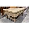 Image 2 : 2 DRAWER DRIFTWOOD GREY FINISH WOODEN COFFEE TABLE