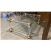 Image 3 : STAINLESS STEEL & LUCITE GLASS TOP COFFEE TABLE