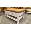 Image 2 : LIGHT GREY NATURAL WOOD TOP CONDO COFFEE TABLE APPROX 34" X 22"