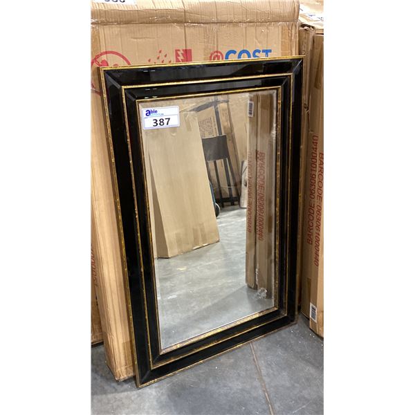 1 BLACK FRAMED MIRROR 24" X 36"