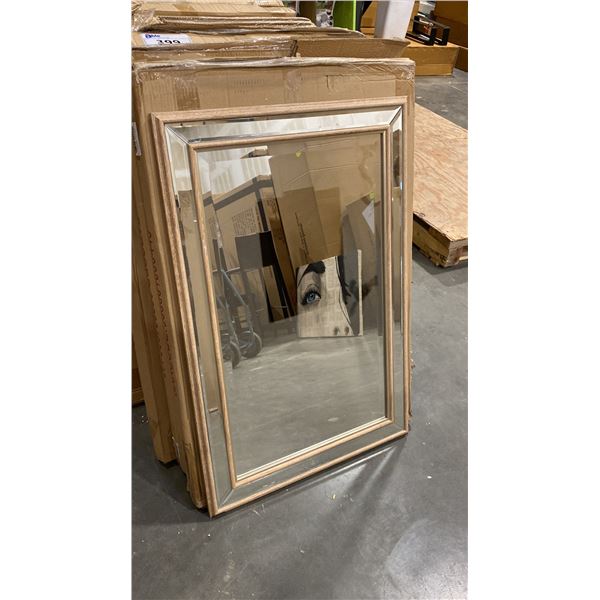 2- BLEACHED OAK FRAMED MIRRORS 24" X 36"