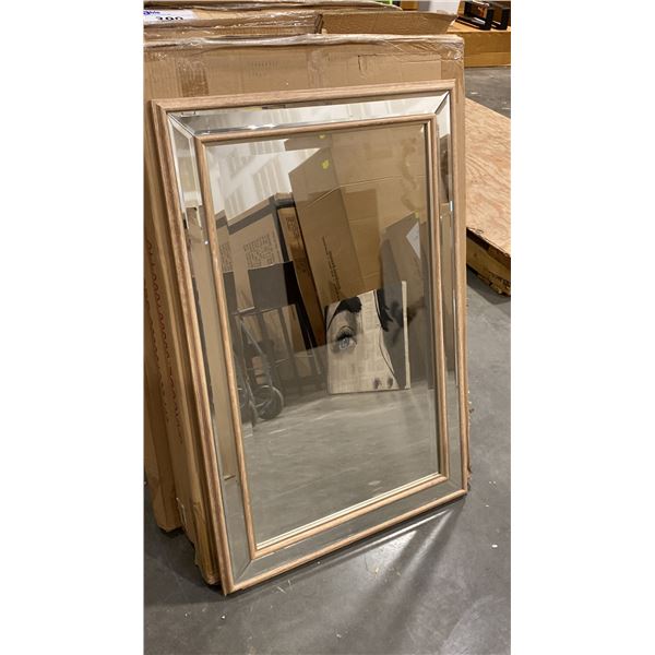1 BLEACHED OAK FRAMED MIRROR 24" X 36"
