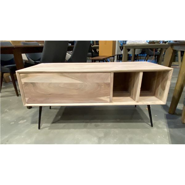 WASHED SOLID ACACIA SINGLE DRAWER TV STAND APPROX 48" X 20"