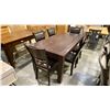 Image 1 : SOLID ROSEWOOD DINING TABLE WITH 2-18" BUTTERFLY LEAVES APPROX 71" X 89" & 6 CHAIRS