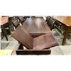 Image 3 : SOLID ROSEWOOD DINING TABLE WITH 2-18" BUTTERFLY LEAVES APPROX 71" X 89" & 6 CHAIRS