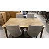 Image 1 : SOLID WOOD DINING TABLE WITH DRIFTWOOD FINISH APPROX 71" X 39" WITH 4 CHAIRS